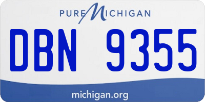 MI license plate DBN9355