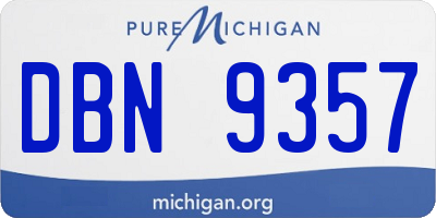 MI license plate DBN9357