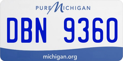 MI license plate DBN9360
