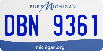 MI license plate DBN9361