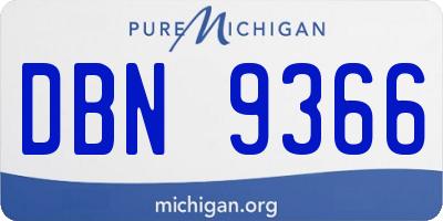 MI license plate DBN9366
