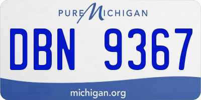 MI license plate DBN9367
