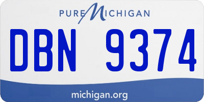 MI license plate DBN9374