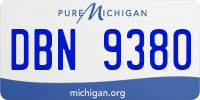 MI license plate DBN9380