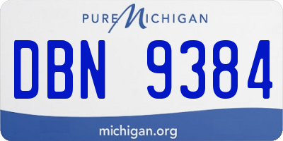 MI license plate DBN9384