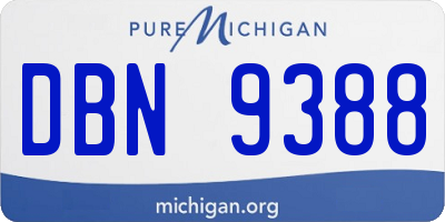 MI license plate DBN9388