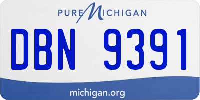 MI license plate DBN9391