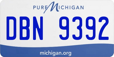 MI license plate DBN9392