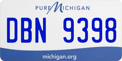 MI license plate DBN9398