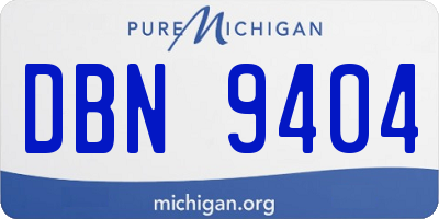 MI license plate DBN9404