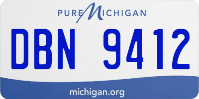 MI license plate DBN9412