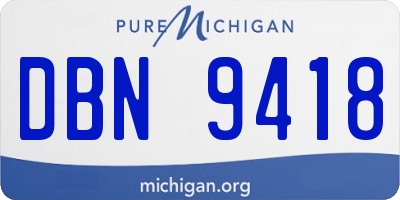 MI license plate DBN9418