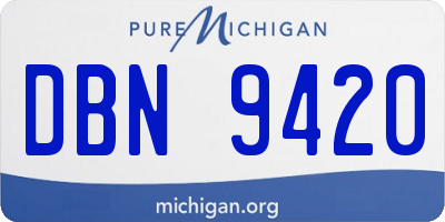 MI license plate DBN9420