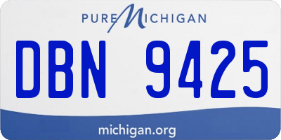 MI license plate DBN9425