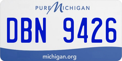 MI license plate DBN9426