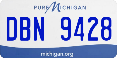 MI license plate DBN9428