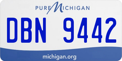 MI license plate DBN9442
