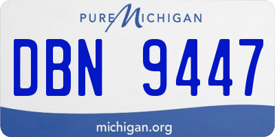 MI license plate DBN9447