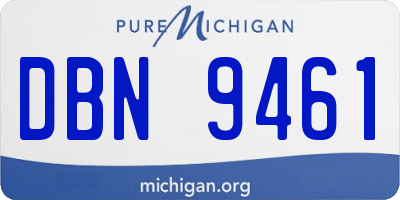 MI license plate DBN9461