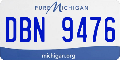 MI license plate DBN9476