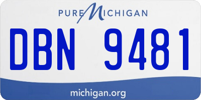 MI license plate DBN9481