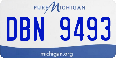 MI license plate DBN9493