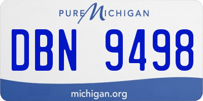 MI license plate DBN9498