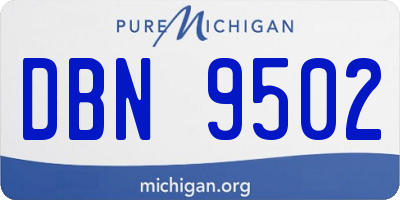 MI license plate DBN9502