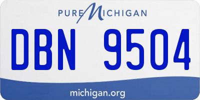 MI license plate DBN9504