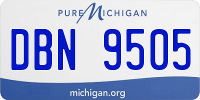 MI license plate DBN9505