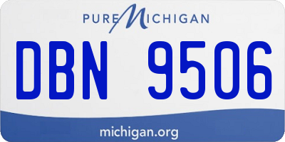 MI license plate DBN9506