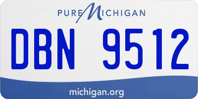 MI license plate DBN9512