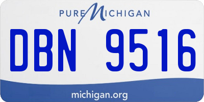 MI license plate DBN9516