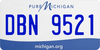 MI license plate DBN9521