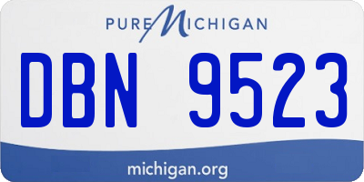 MI license plate DBN9523