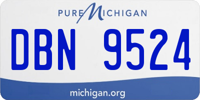 MI license plate DBN9524