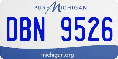 MI license plate DBN9526