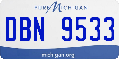 MI license plate DBN9533