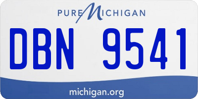 MI license plate DBN9541
