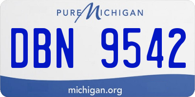 MI license plate DBN9542