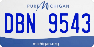 MI license plate DBN9543