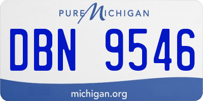 MI license plate DBN9546