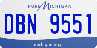 MI license plate DBN9551