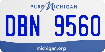 MI license plate DBN9560
