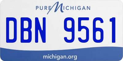 MI license plate DBN9561