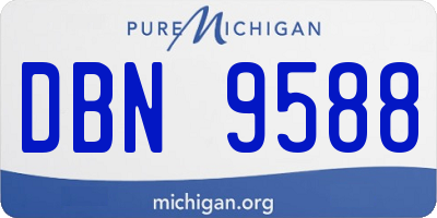 MI license plate DBN9588