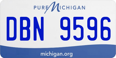 MI license plate DBN9596