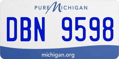 MI license plate DBN9598
