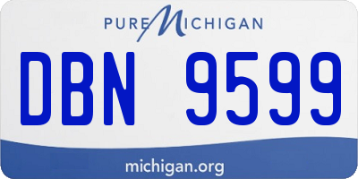 MI license plate DBN9599