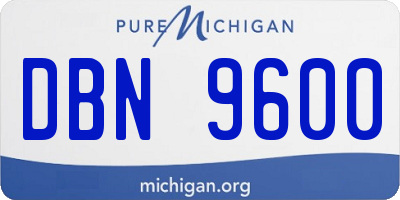 MI license plate DBN9600